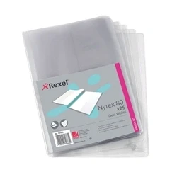 Image of Rexel Nyrex Twin Wallet A4 Clear (25 Pack)