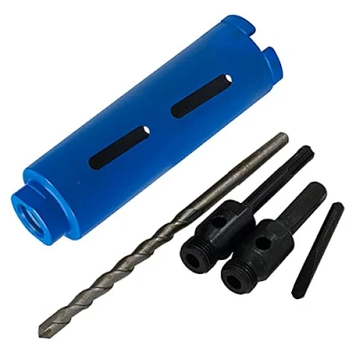 Image of Voche 52mm x 150mm Diamond Core Drill with Hex &amp; SDS Arbors, Pilot Bit and Ejector Drift