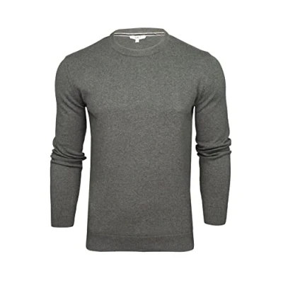 Image of Xact Mens Jumper Fine Knit Crew Neck (Dark Charcoal) M