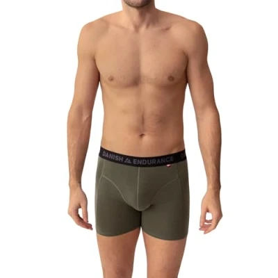 Image of DANISH ENDURANCE Thermal Merino Wool Underpants, Breathable Boxers, for Men, Green Melange, L