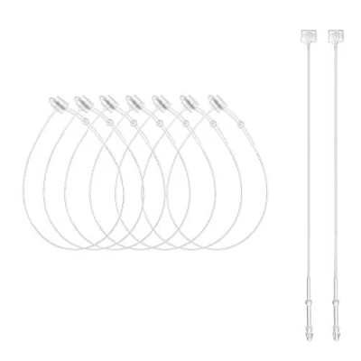 Image of CODIRATO 500 PCS Plastic Tag Fastener 13CM, Pin Security Loop Transparent White Snap Lock for Labels on Textiles, Leather Goods, Shoes etc