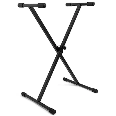 Image of TIGER KYS77 BK X Frame Keyboard Stand Height Adjustable Single Braced for Keyboards, Synthesisers and Digital Pianos Black