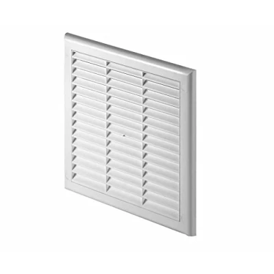 Image of White Air Vent Grille 190mm x / 7.5&quot; inch Adjustable Shutter &amp; Fly Screen Ventilation Cover.