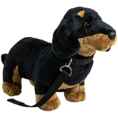 Image of Carl Dick Dachshund Dog with lead, 10.5 inches, 30cm, Plush Toy, Soft Toy 3362