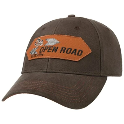 Image of Stetson The Open Road Cap Women/Men Cotton Baseball Snapback, with Peak Autumn Summer Spring Winter One Size Brown