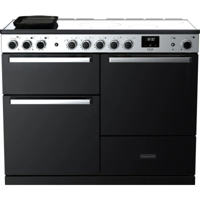 Image of Rangemaster Edge Deluxe EDDL110EIGBLK/CM1 110 cm Electric Induction Range Cooker Black &amp; Chrome, Silver/Grey,Black