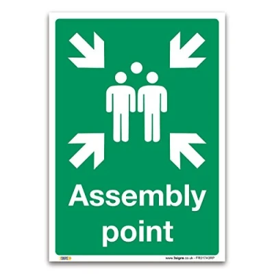 Image of Assembly point Sign A3 1mm Rigid Plastic Fire Action Safety