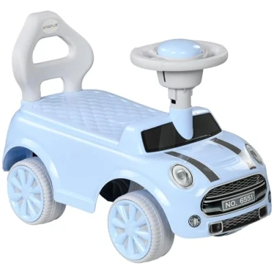 Image of AIYAPLAY Ride On Car Foot to Floor Sliding Push Along with Air Horn, Anti Over Backwards Design, for Toddler from 18 36 Months Light Blue