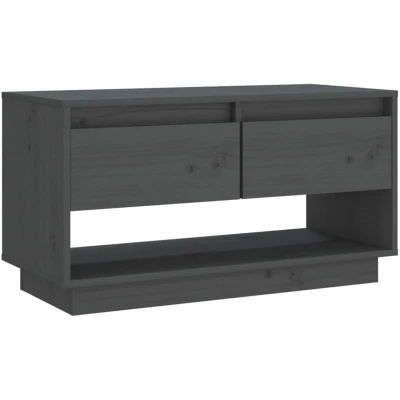 Image of vidaXL TV Cabinet Grey 74x34x40 cm Solid Wood Pine