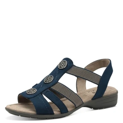 Image of Jana Women&#039;s 8 28165 42 Flat Sandal, Navy, 5.5 UK