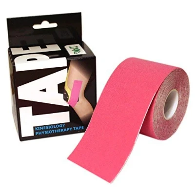 Image of NT Kinesiology Elastic Tape 5m x 5cm Roll of Muscle Support for Exercise, Sports &amp; Injury Recovery (Pink)