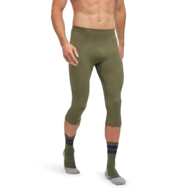 Image of FALKE Men&#039;s Warm 3/4 M TI Functional Yarn Quick Dry 1 Piece Base Layer Bottom, Green (Herb 7754) new eco friendly, XL