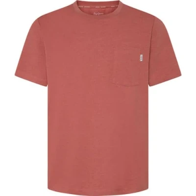 Image of Pepe Jeans MANS TEE Basic Tshirt, Men&#039;s, Size: XS, Cedar wood brown