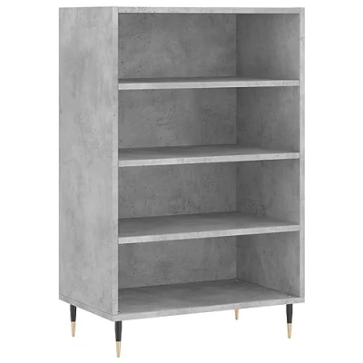 Image of vidaXL Modern Concrete Grey Highboard, Engineered Wood Sideboard with Metal Feet, Ample Storage, Suitable For Bedroom or Living Room 57x35x90 cm