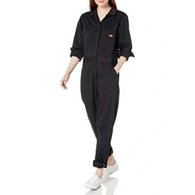Image of Dickies Women&#039;s Long Sleeve Cotton Twill Coverall Work Utility, Black, XL