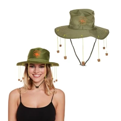Image of Lizzy 1 x Australian Cork Hat with 10 Corks Adult for Australia Day Crocodile Hunter Man Dundee Fancy Style Dress Party Accessories