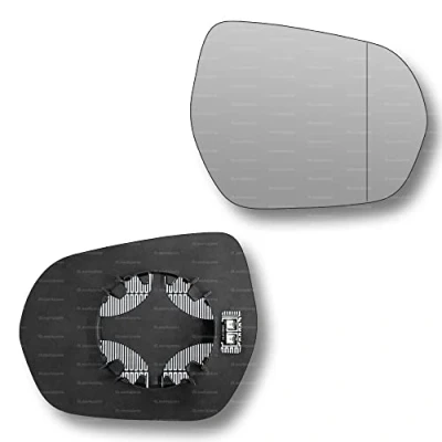 Image of Less4spares Replacement Wing Mirror Glass Right Compatible with Ford Fiesta 2017 2022 CLIP ON Driver Off side Heated Blind Spot