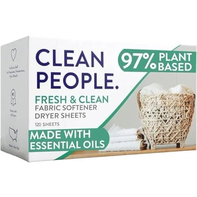 Image of Clean People All Natural Fabric Softener Dryer Sheets Fresh Scent (160 Sheets)