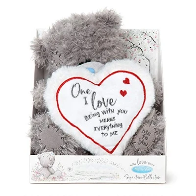 Image of Me to You Tatty Teddy with &#039;One I Love&#039; Heart Official Collection,Blue,grey,red,silver,white