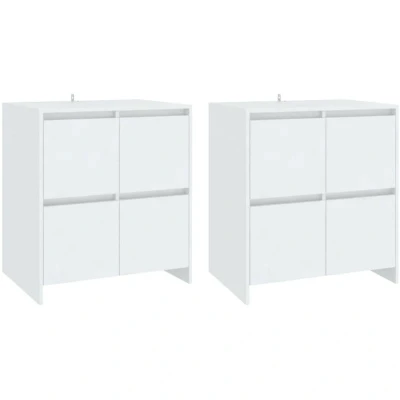 Image of vidaXL Sideboards 2 pcs White 70x41x75 cm Engineered Wood