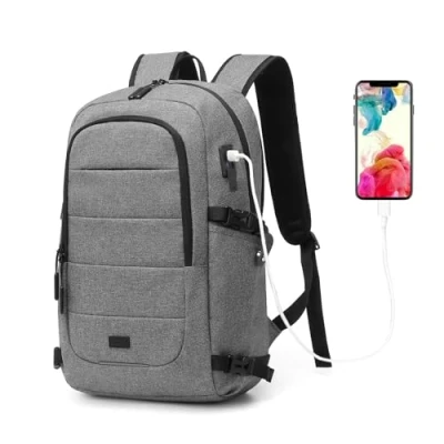 Image of Kono Travel Laptop Backpack Anti Theft 15.6 Inch Business Rucksack Bag with USB Charging Port, Water Resistant Lightweight Casual Daypack Computer for Men Women