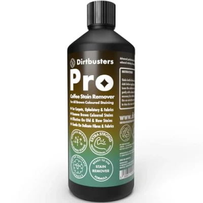 Image of Dirtbusters Pro Carpet Stain Remover Spray For Tea, Coffee &amp; Brown Stains Dark Staining, Powerful Professional Standard Cleaner Solution Use On Carpet, Upholstery, Wool Fabric (1L)