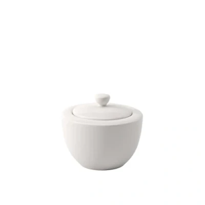 Image of Villeroy &amp; Boch For Me sugar Bowl, classic premium porcelain bowl with lid, dishwasher safe, 300 ml