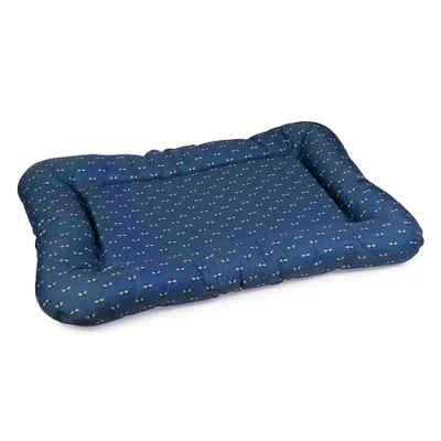 Image of House of Paws Water Resistant Navy Bee Oval Mat for Indoor or Outdoor Muddy Resistant, Easy to Clean Medium