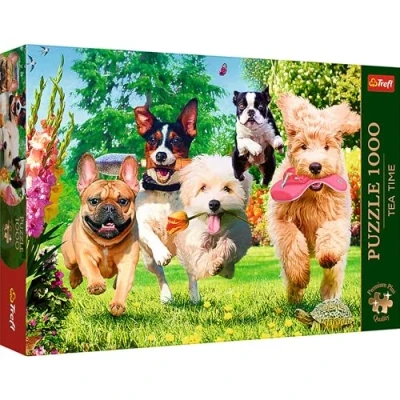 Image of Trefl Puppies &#039;Here Comes Trouble&#039; 1000 Piece Jigsaw Puzzles for Adults &amp; Children Aged 12+ Tea Time Dogs Puppy Puzzle