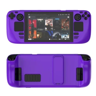 Image of Colorful Protective Case Suitable for Steam deck PC Material Full Cover with Stand Skin friendly Feel Game Console Accessories (dark purple)