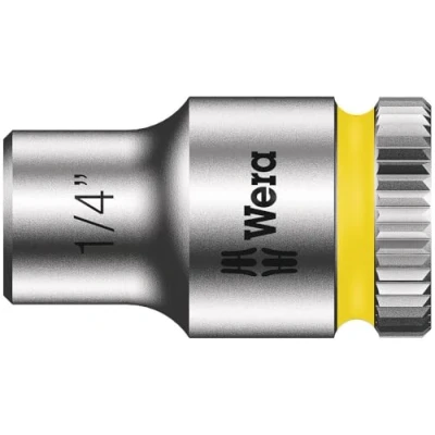 Image of Wera 05003516001 1/4 Inch 8790 HMA Zyklop Socket with Hexagon Drive Silver