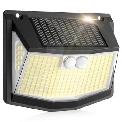 Image of Solar Security Lights Outdoor Garden: 248 LED Motion Sensor Light 3 Modes Wall 270 Lighting Garden Powered IP65 Waterproof for Fence Front Door Yard Garage 1 Pack