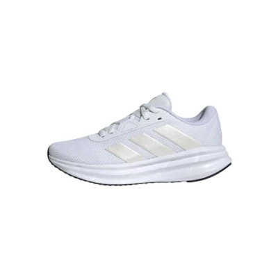 Image of adidas Performance Galaxy Stabilty running shoes, Women&#039;s, Size: 4.5, Cloud white metalic core black Textile/synthetics