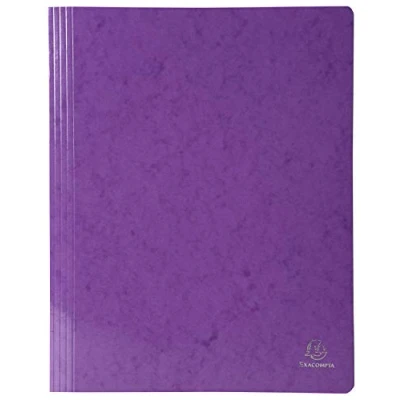 Image of Exacompta Ref 380812B Iderama Collection Flat Bar Files 240 x 320mm in Size, Suitable for A4 Documents, 355gsm Glossy Coated Pressboard Purple (Pack of 25)