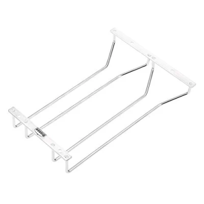 Image of Dianoo Wine Glass Rack Under Cabinet, 304 Stainless Steel Glasses Holder, Stemware Racks Storage for Bar Kitchen 30cm 2 Rows