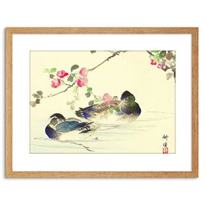 Image of Wee Blue Coo PAINTING JAPAN ABSTRACT MALLARD DUCK BIRD KOGYO FRAMED PRINT F97X4213