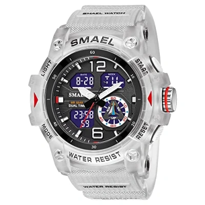 Image of Military Watches for Men Outdoor Sports Digital Watch Tactical Army Wristwatch LED Stopwatch Waterproof Men, C Transparent white
