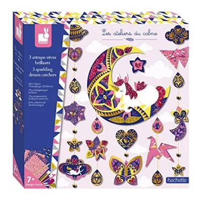 Image of Janod From 7 Years Creative Kit 3 Dreamcatchers Shiny Unicorns Les Ateliers du Calme Dexterity and Concentration J07803