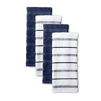Image of KitchenAid Albany Kitchen Towel Set 4 Pack 16&quot;x26&quot;, Blue Willow/White
