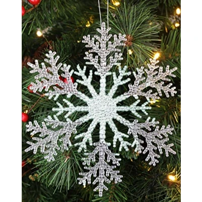 Image of Christmas Concepts® 21cm 8&quot; Large Glitter Decorated Snowflake Decoration Baubles (MINT GREEN, 1)