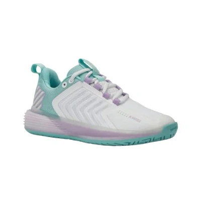 Image of K Swiss Women&#039;s Ultrashot 3 Sports Shoe, White Blue, 4 UK