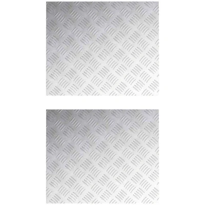 Image of vidaXL Aluminum Checker Plates 2 pcs Non Slip 60x50 cm