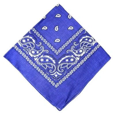 Image of Paisley Print Men&#039;s Cotton Funky Headband Scarf Headwear Bandana UK Royal Blue