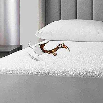 Image of Waterproof Terry Towelling Pillow Protectors Super Soft Cosy Hypo Allergenic Breathable Non Noisy Pair of (Pair Protectors)