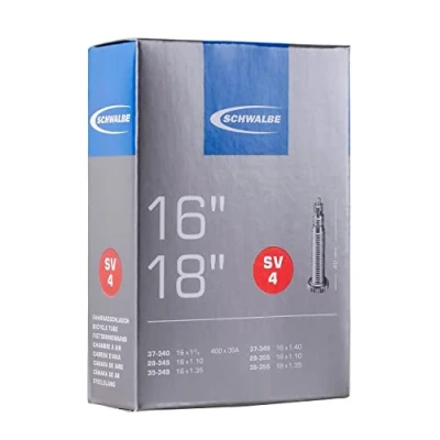 Image of Schwalbe SV4 Tube Presta (450 x 35A) 16 1 1/8 1.35 Inches, Nero, 28/37 340/355 IB 40mm
