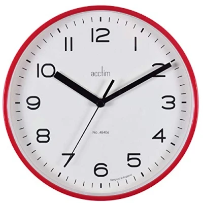 Image of Acctim Runwell Small Wall Clock Quartz Slimline Case Shiraz 20cm
