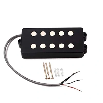 Image of Alnicov Electric Guitar Pickup, 5 String Humbucker Pickup for Bass Parts Replacement