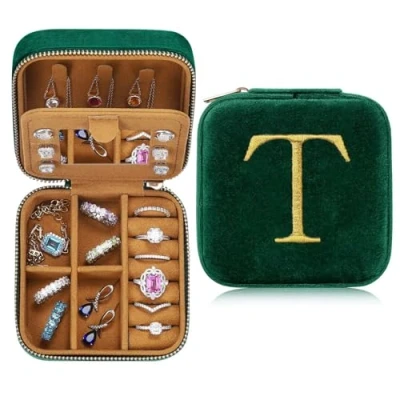 Image of TINGN Jewelry Boxes for Women, Jewellery Gifts Women,Travel Box, Travel Organiser, Case, Personalised Box T