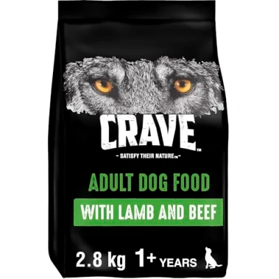 Image of Crave Lamb &amp; Beef 3 x 2.8 kg Bags, Premium Adult Dry Dog Food with high Protein, Grain free
