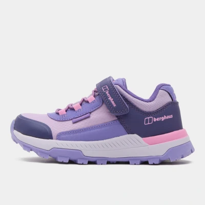 Image of Berghaus Kids’ Galactic Low Walking Shoe with High Traction Sole, Waterproof, Breathable, Lightweight (Purple, UK Footwear Size System, Little Kid, Numeric, Medium, 12)